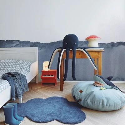 Tapis Nuage En Coton Bleu Foncé (67 X 100 Cm) 2 Tapis Nuage En Coton Bleu Foncé (67 X 100 Cm) – Image 2