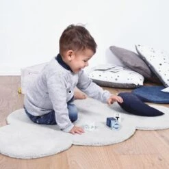 Tapis Nuage En Coton Gris Clair (67 X 100 Cm) -Lilipinso Déco Soldes Boutique tapis nuage en coton gris clair 67 x 100 cm 5