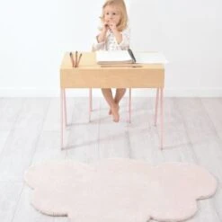 Tapis Nuage En Coton Rose Clair (67 X 100 Cm) -Lilipinso Déco Soldes Boutique tapis nuage en coton rose clair 67 x 100 cm 5