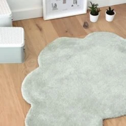Tapis Nuage En Coton Vert Clair (67 X 100 Cm) -Lilipinso Déco Soldes Boutique tapis nuage en coton vert clair 67 x 100 cm 3