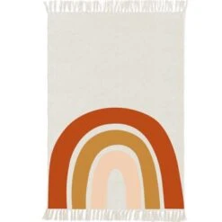 Tapis Rectangualire En Toile De Coton Happy Rainbow (90 X 120 Cm)