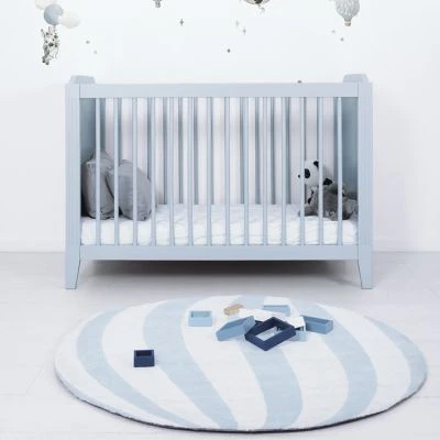 Tapis Rond En Coton Blue Ball (120 Cm) 2 Tapis Rond En Coton Blue Ball (120 Cm) – Image 2