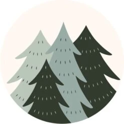 Tapis Rond En Coton Sapins (120 Cm)