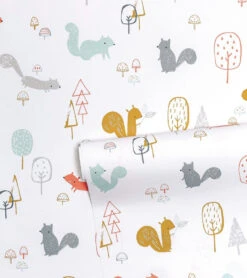 Papier Peint Woodland Lilipinso (50cm X 10m) -Lilipinso Déco Soldes Boutique woodland papier peint enfant motif ecureuils