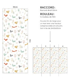 Papier Peint Woodland Lilipinso (50cm X 10m) -Lilipinso Déco Soldes Boutique woodland papier peint enfant motif ecureuils 4